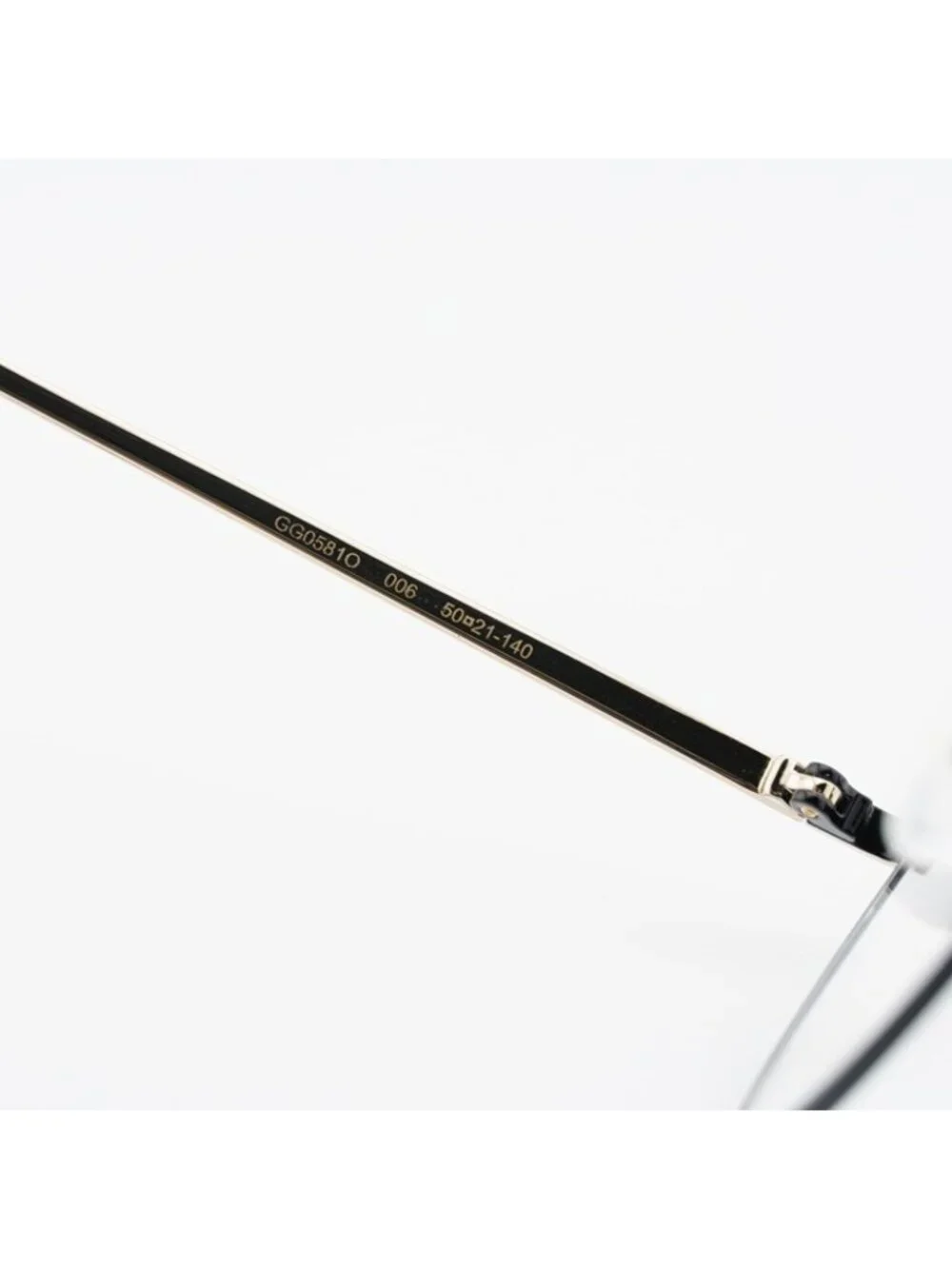 Gucci GG0581O 006 Eyeglasses Black/Gold 50mm Round Frame
